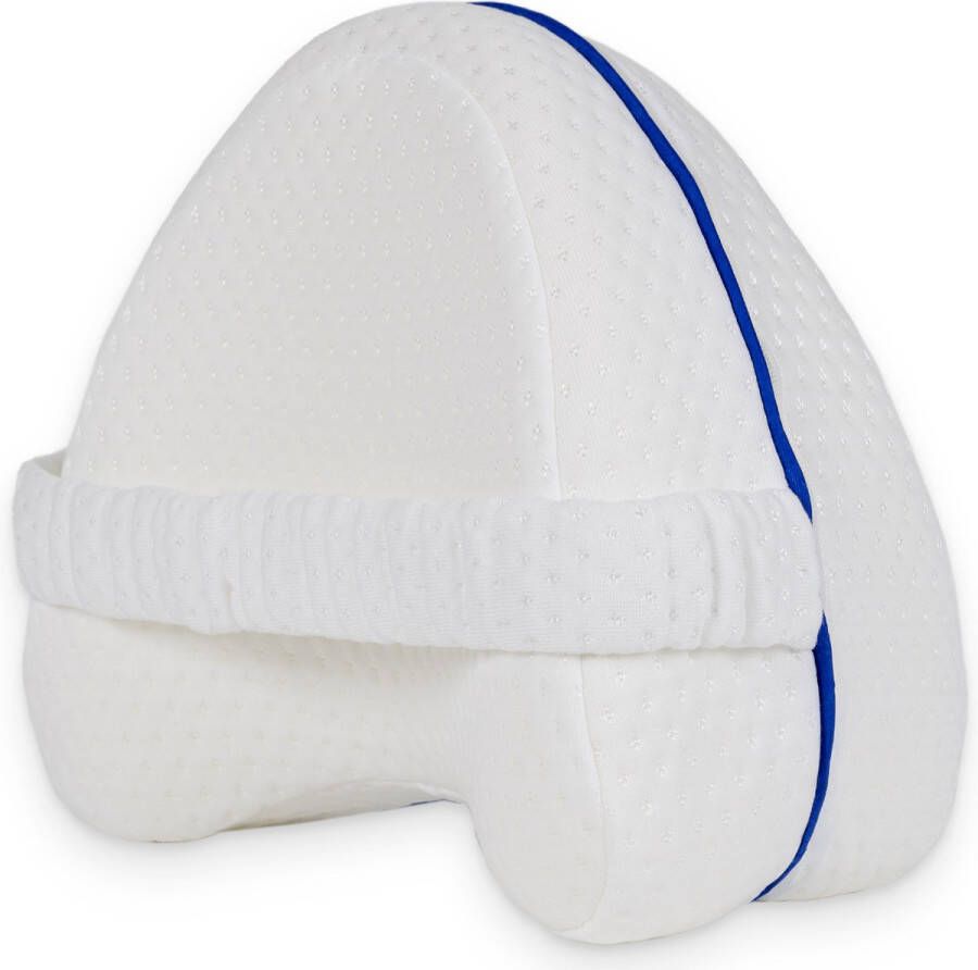 Kniekussen voor in bed Orthopedisch Kniekussen met band Ergonomisch Beenkussen Houding Correctie – Zijslaapkussen – Traagschuim Zijslaper Kussen Benen – Hart Vorm