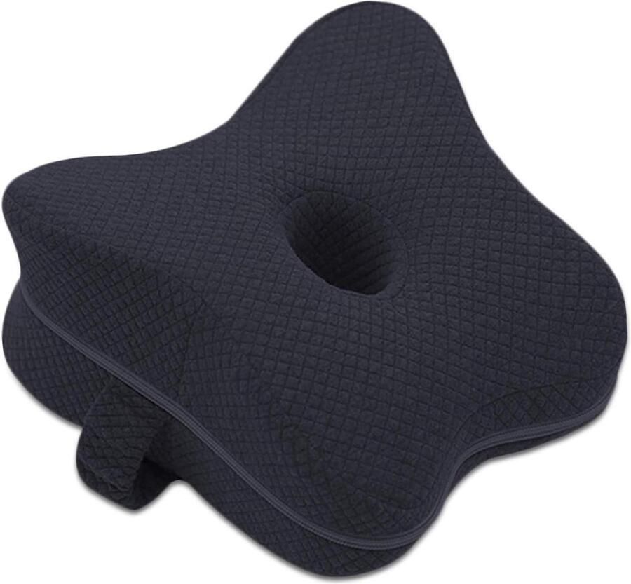 Kniekussen voor in het bed ergonomisch kniekussen voor zijslapers drukontlasting heupen benen knie rug zwangerschap donkerblauw B Kniekussen voor in het bed