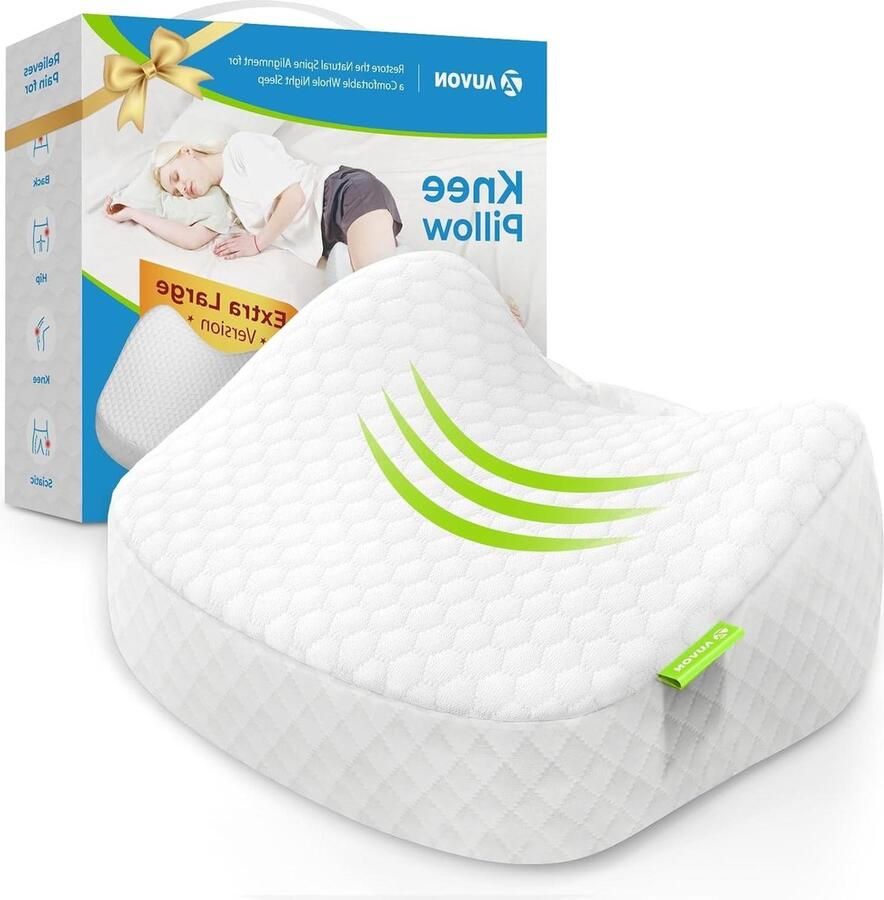 Kniekussen voor in het bed Koelend Kniekussen voor Zijslapers Verbeterde Ondersteuning Traagschuim Beenkussen Heupkussen voor Rustgevende Rug en Heupen Kniekussen voor in het bed