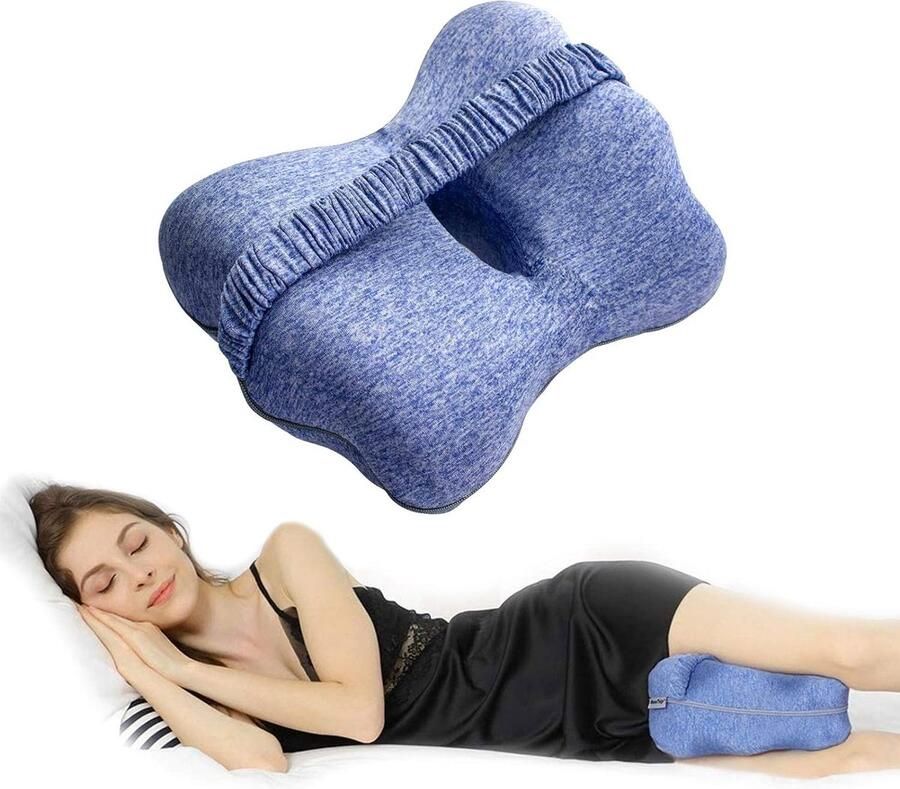Kniekussen voor in het bed Orthopedisch Kniekussen-Beenkussen voor Zijslapers- Traagschuim Kussen- Ontlasting Heup Rug en Kniepijn Kniekussen voor in het bed
