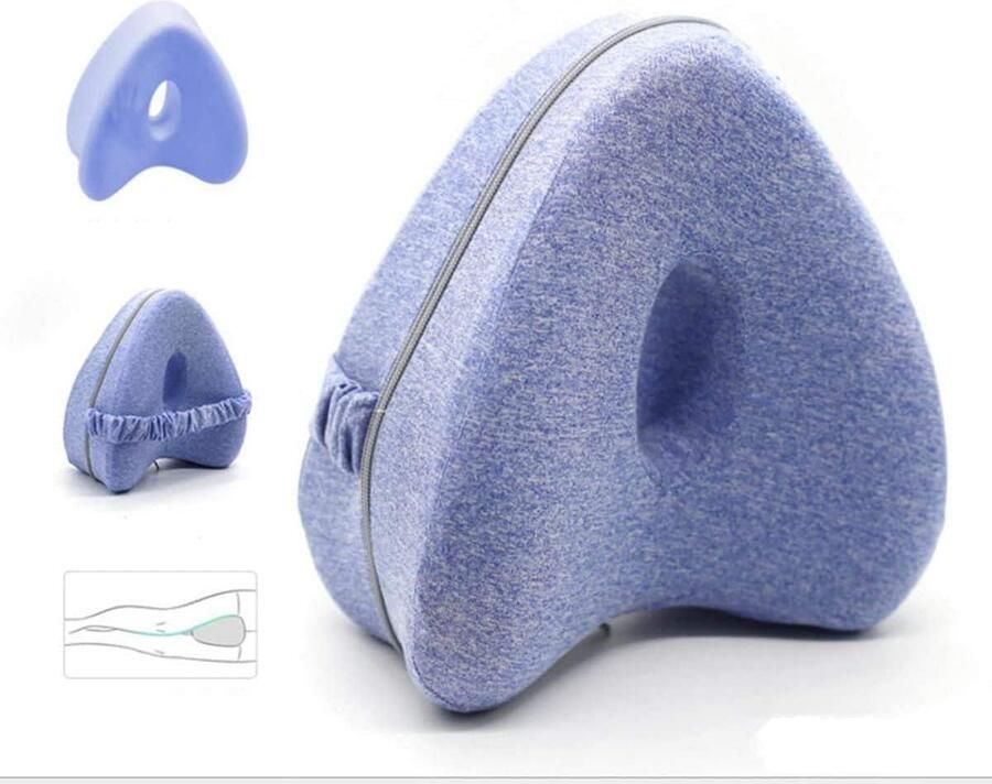 Kniekussen voor in het bed Orthopedisch kniekussen beenkussen voor zijslapers traagschuim steunkussen pijnverlichting heupen knieën gewrichten zwangerschap blauw Kniekussen voor in het bed