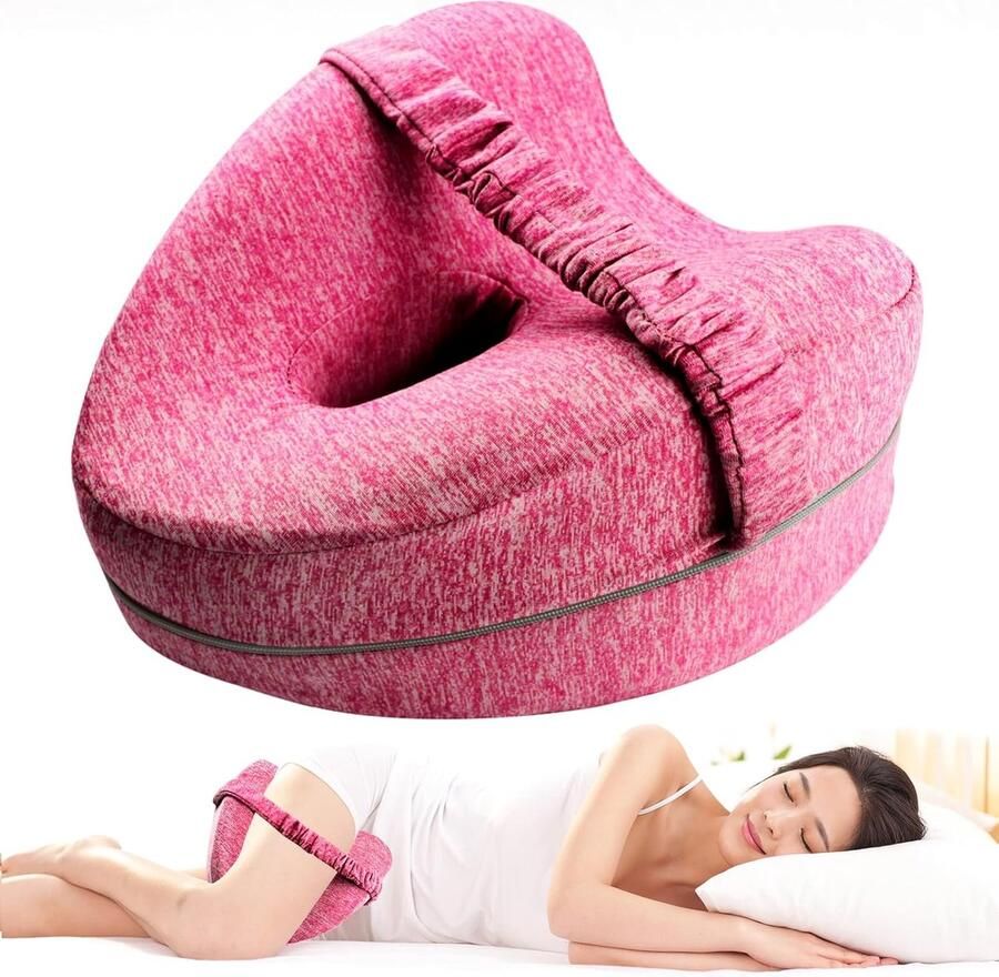 Kniekussen voor zijslapers Orthopedisch Kniekussens -Orthopedisch Kniekussen met Riem Zijslaapkussen Ergonomisch Kussen wigkussen Orthopedisch Kniekussen Voor Zijslapers Houding correctie Artrose -Heupklachten -Kniekussen voor in bed