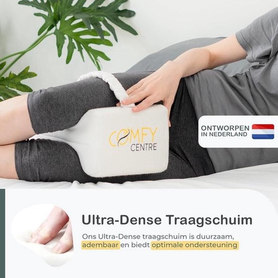Mrs. Jones Knielkussen met band voor in bed Beenkussen Orthopedisch Ergonomisch Knielkussen Zijslaap Kussen Zwangerschapskussen Kussen Tussen Benen Traagschuim Verlicht rug- en kniepijn Kniekussen voor in bed