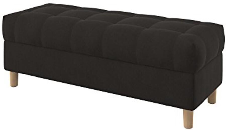 Knooploze Zitbank met Opbergruimte en Gestoffeerd Voetenbankje Bruin