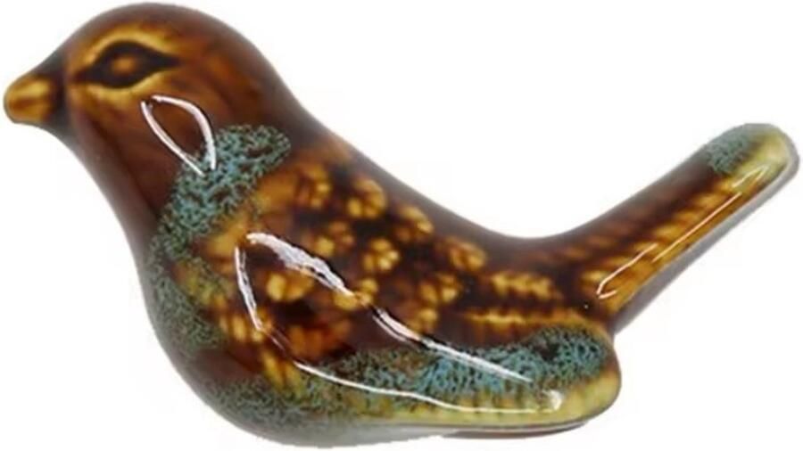 Knop deur lade vogel Bruin&Blauw