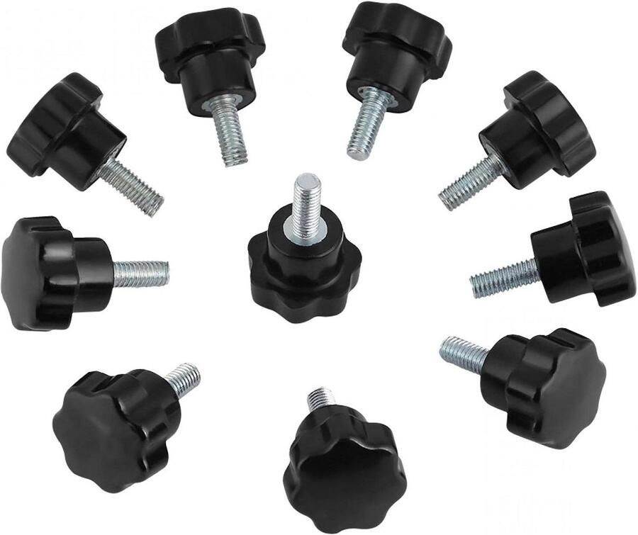Knoppen 10 stks M5 * 16 Zwart Plastic Ster Type Hoofd Knop Handvat Bout Machine Tool Accessoires Set