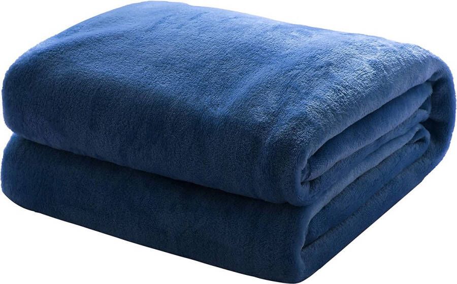 Knuffel deken pluizig extra zachte en warme vloeren flanel fleece deken rimpels resistent anti-verkleuring als SOFHADE hoek of bed surfen Größe:150 cm x 200 cm Farbe:Dunkelblau