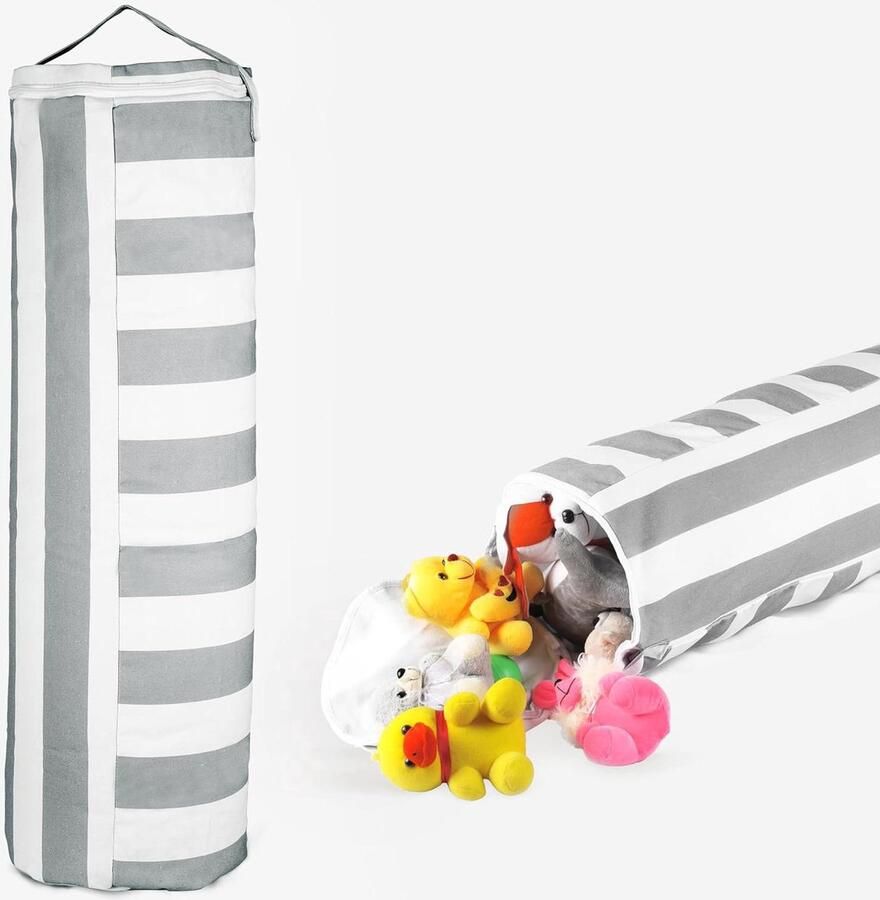 Knuffel opbergzak zitzak Opberghoes voor knuffels Grijs