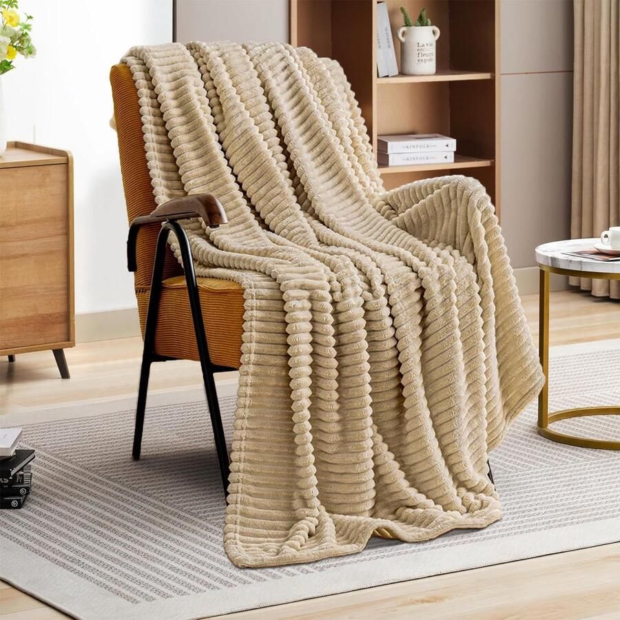 Knuffeldeken fluffy deken wollen deken 150x200 bankdeken deken beige fluffy warme woon- & knuffeldekens deken voor op de bank winter sherpa deken