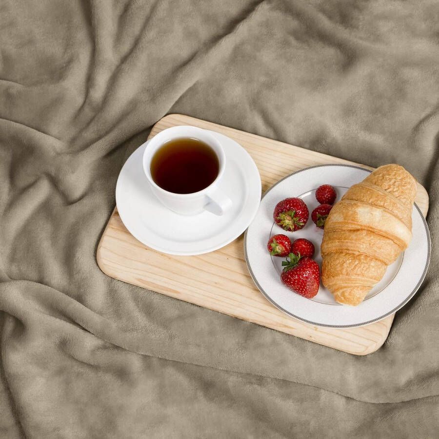 Knuffeldeken fluffy & super zacht hoge kwaliteit fleece deken ook perfect als woondeken sprei sofa deken & zomerdeken geschikt elegante gooideken voor sofa & bank (Lichtbruin 200x150 cm)