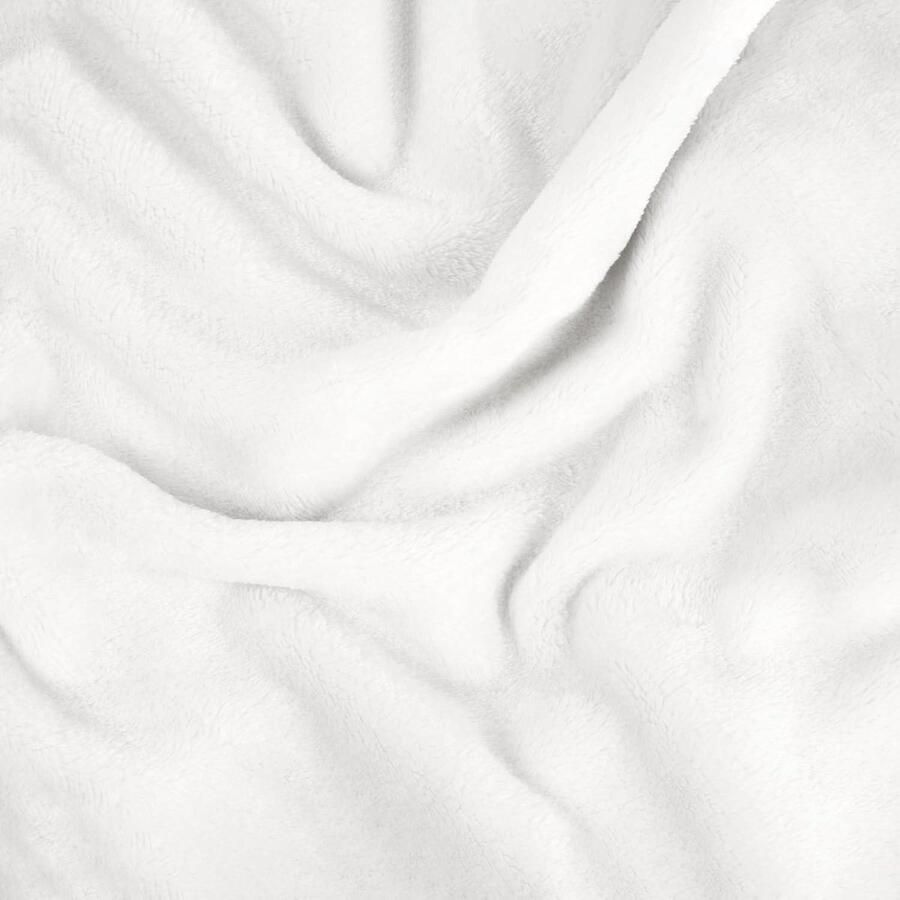 Knuffeldeken Fluffy en super zacht Hoge kwaliteit fleece deken Woondeken sprei sofa deken Zomerdeken geschikt Gooideken voor sofa en bank Wit 240x220 cm