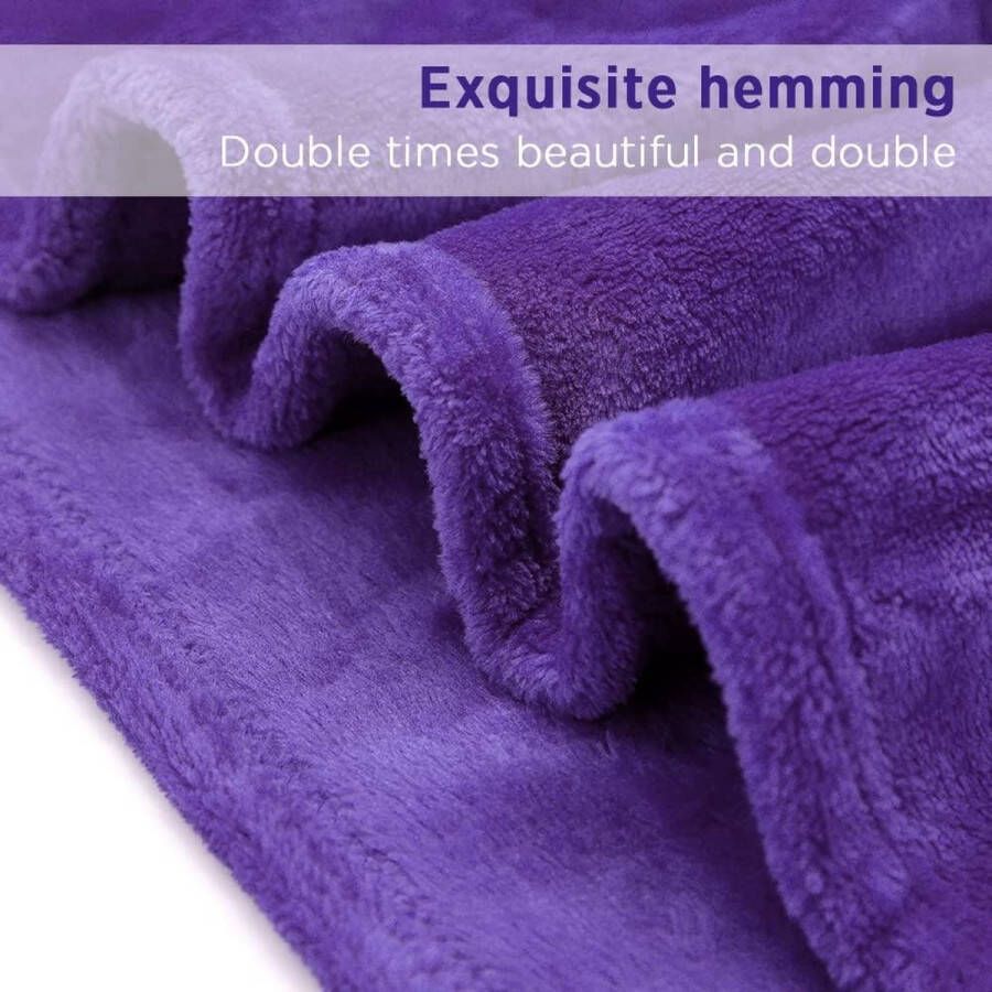 Knuffeldeken met mouwen tv-deken met mouwen mouwdeken met zachte gezellige pluche geschikt voor bank bed 1 5 x 2 m (paars)