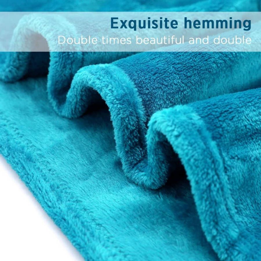 Knuffeldeken met mouwen tv-deken met mouwen mouwdeken met zachte gezellige pluche geschikt voor bank bed 1 5 x 2 m zeeblauw