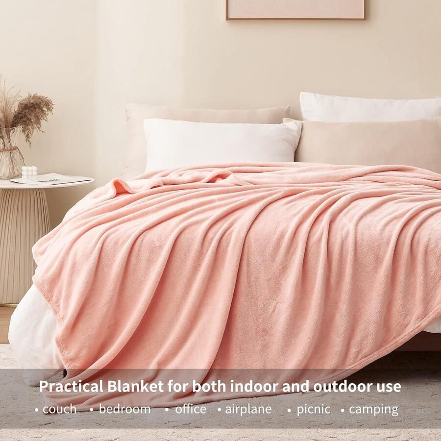 Knuffeldeken pluizige deken roze fleecedeken 220 x 240 cm XXL grote warme bankdeken knuffelige woondeken roze zacht als bankovertrek deken bankdeken bed voor de winter