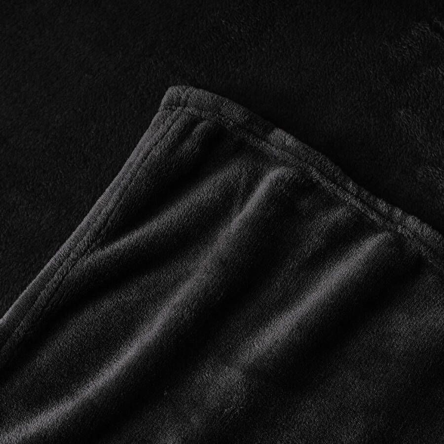 Knuffeldeken pluizige deken zwart fleecedeken 220 x 240 cm XXL grote warme bankdeken knuffelige woondeken zacht als bankovertrek deken bankdeken bed voor winter