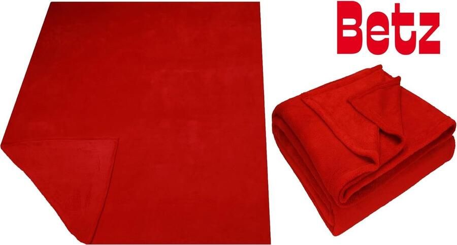 Knuffeldeken sofa fleecedeken teddydeken woondeken XXL warme bankdeken deken bank x 200 cm kleur rood