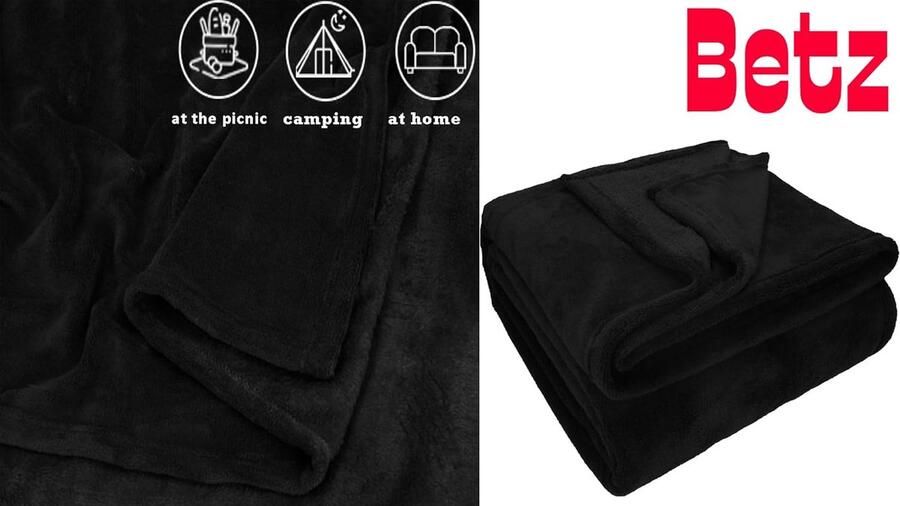 Betz Knuffeldeken wollig sofa fleecedeken teddydeken woondeken XXL warme bankdeken deken bank x 200 cm kleur zwart