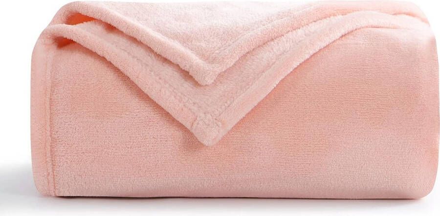 Knuffeldeken wollige fleecedeken bank deken roze XL 150 x 200 cm knuffelige woondeken roze zacht als woonkamer deken bankdeken