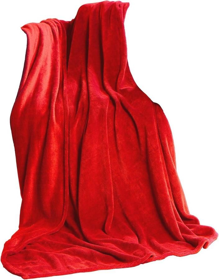 Knuffeldeken XXL Coral Fleece 220 x 240 cm Zacht & Warm voor de Bank of Bed