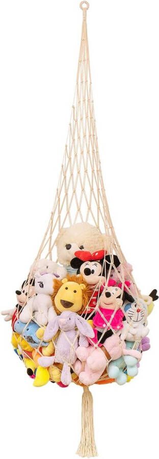 Knuffeldier Opbergnet Hangende Organisator Kinderkamer Zachte Speelgoed Hangmat voor Teddyhoek Speelgoednet voor Slaapkamer
