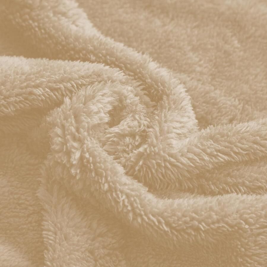 Knuffelige Fluffy Deken Beige Taupe 160 x 200 cm Plaid Fleece Deken Sofa Deken Kamerdecoratie Bank Plaid Deken