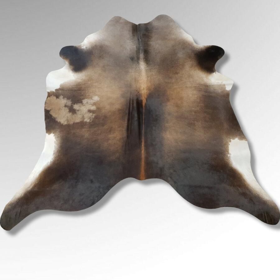 Koeienhuid 230 x 230 Bruin wit vloerkleed bruin beige koeienvel vloerkleed - Foto 2