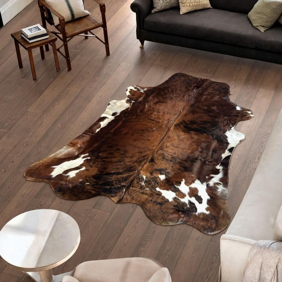 Koeienhuidvloerkleed.nl Koeienhuid Vloerkleed XL (Groot) Beige 229 x 211 cm Koeienkleed Koeienvel Dierenvel Dierenhuid Koehuid Tapijt