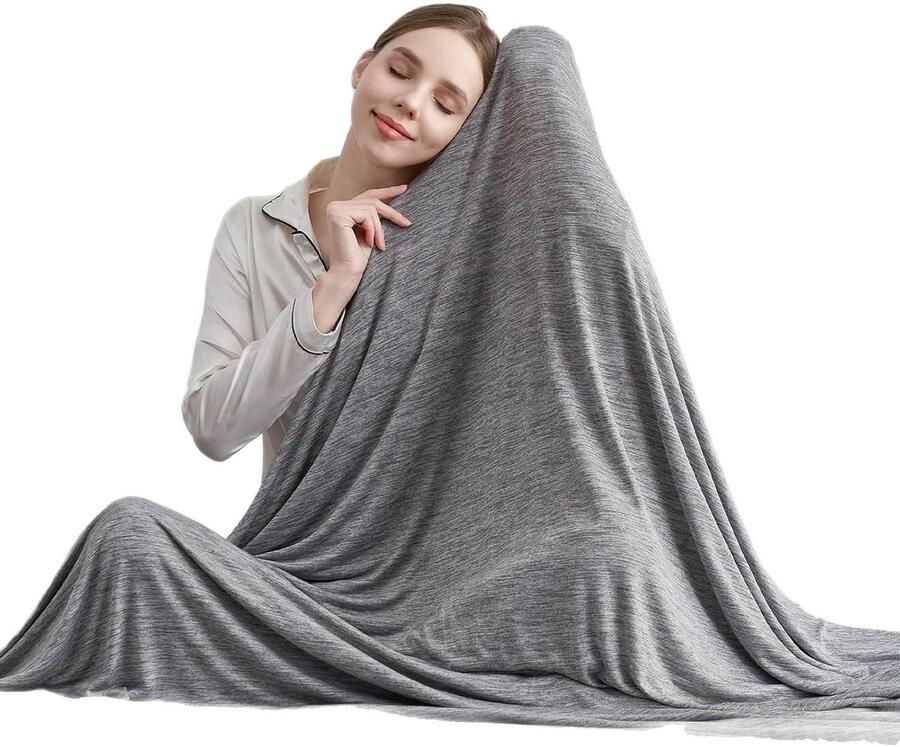 Koeldeken 100 x 150 cm Verkoelende Deken Cooling Blanket Zomerdekbed Zomerdeken Absorberend Fris en Luchtig Zelfkoelende Deken voor Mensen Tijdens Slapen Bed Bank en Reizen