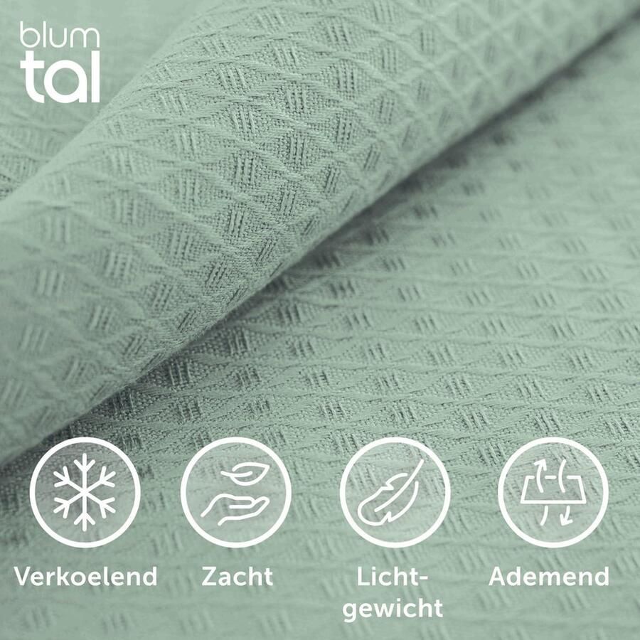 Koeldeken 150x200 cm Bamboe Zomerdeken- OEKO-TEX gecertificeerd Cooler Zomer Deken Reisdeken Bed Zelfkoelende Deken Verkoelende Bamboe Deken Groen Cooling Blanket
