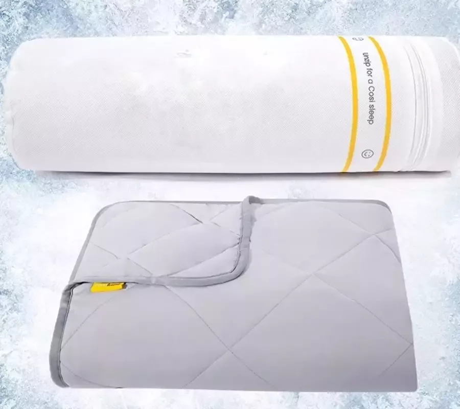 Koeldeken 150x200 cm Q-Max>0.4 Koelvezels Bed Cooler Zomer & Plaid voor Nachtelijk Zweten 4-Seizoenen Deken Lichtgewicht & Zacht Koele Deken voor het Slapen Grijze Plaid