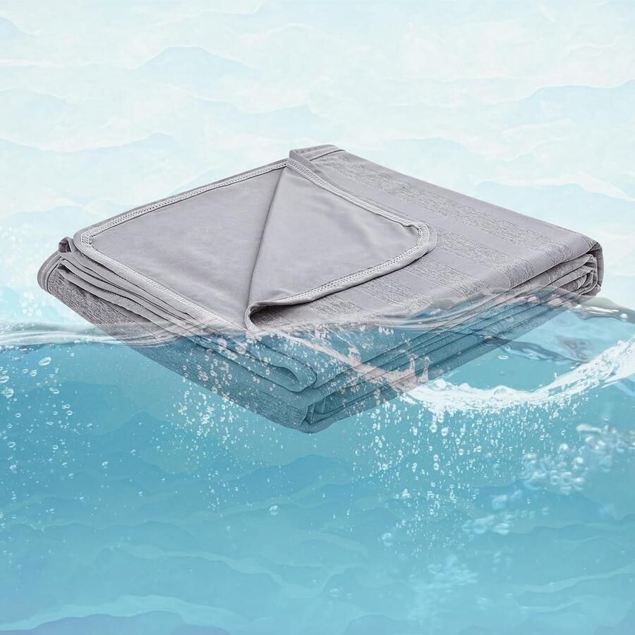 Koeldeken voor de zomer Q-Max > 04 Dunne nacht zweten deken Blijf koelen Ademend Zomer gestreepte grijze deken Eenpersoonsbed bank 127 x 177 cm Cooling Blanket