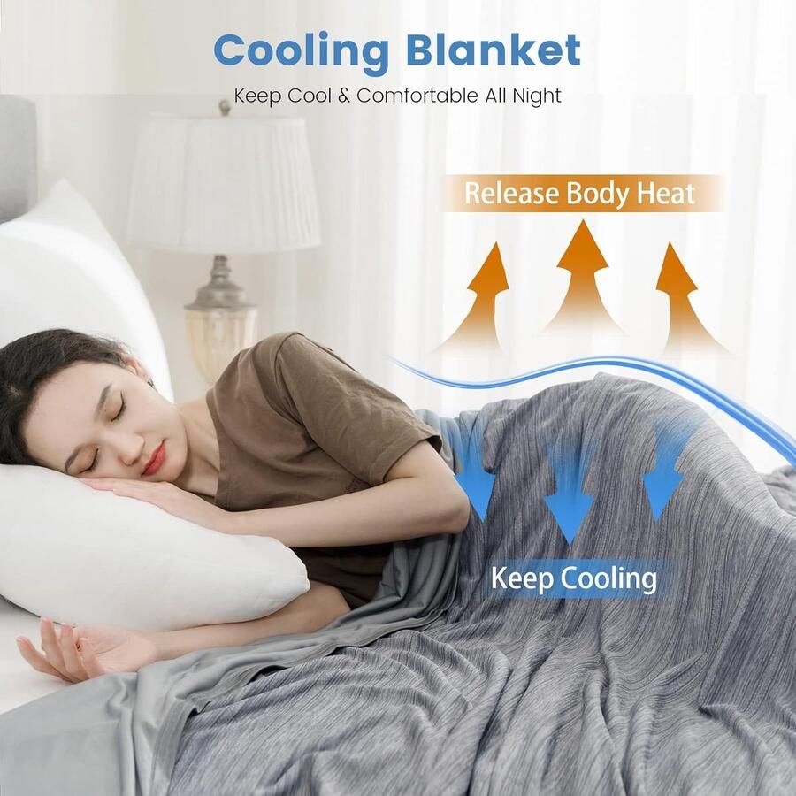 Koeldeken zomerdeken 200 x 220 cm dubbelzijdig koeldeken voor het slapen zelfkoelende dunne zomerdeken ademend koelend zomerdeken koeldeken voor mensen voor slaapbank