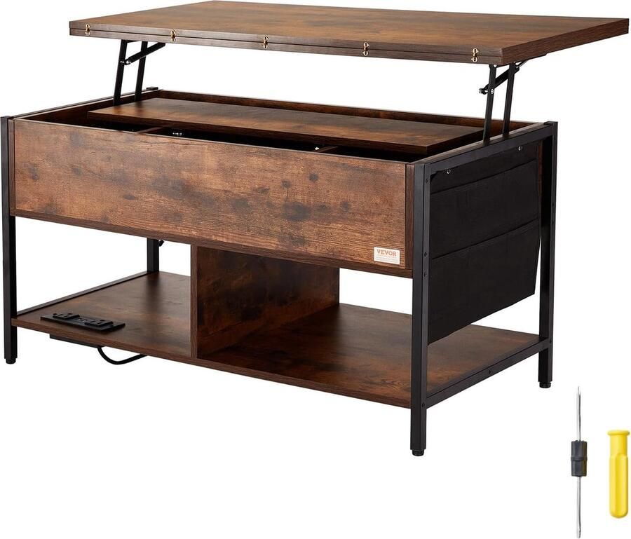 Koffietafel Table Coffe table Living Room Table Lift Top salontafel tafel met extra opbergruimte omklapbare salontafel voor de woonkamer 39.4in Bruin 74.74lbs