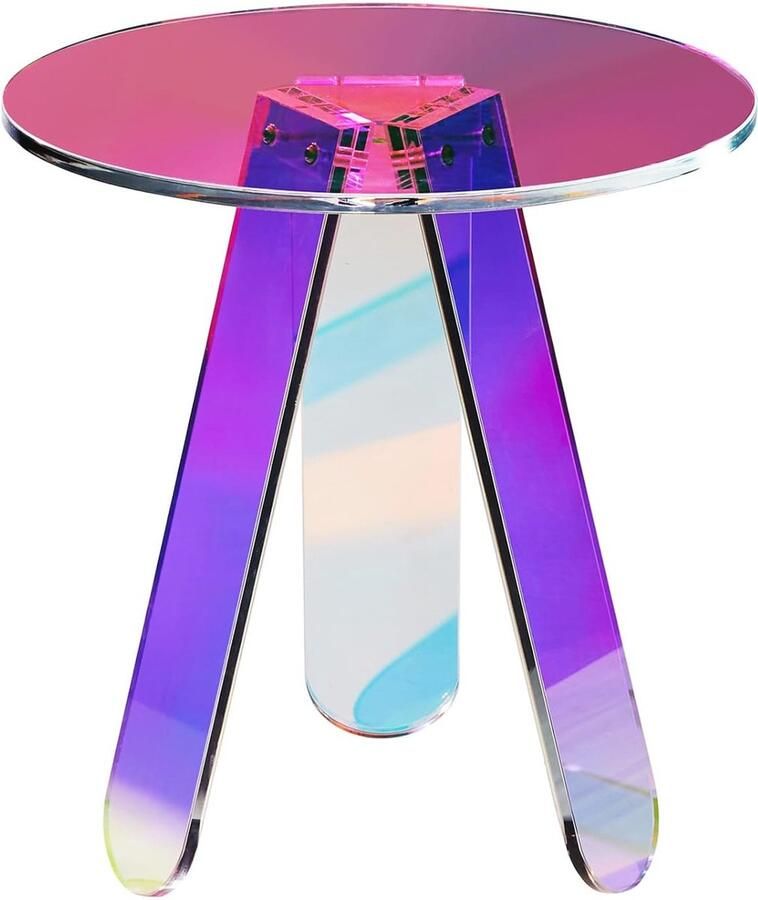 Koffietafel Table Coffe table Living Room Table Ronde iriserende bijzettafel acryl bijzettafel heldere regenboog acryl salontafel voor voedselboek gebruikt in woonkamer en slaapkamer