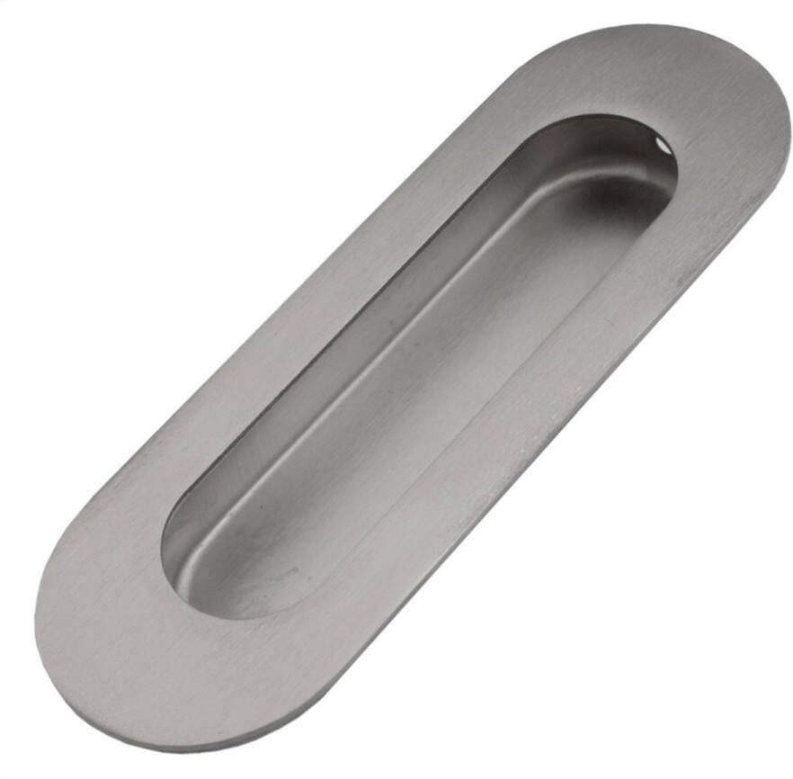Komgreep Ovaal 120x40x10mm RVS Geborsteld Inclusief montageschroeven