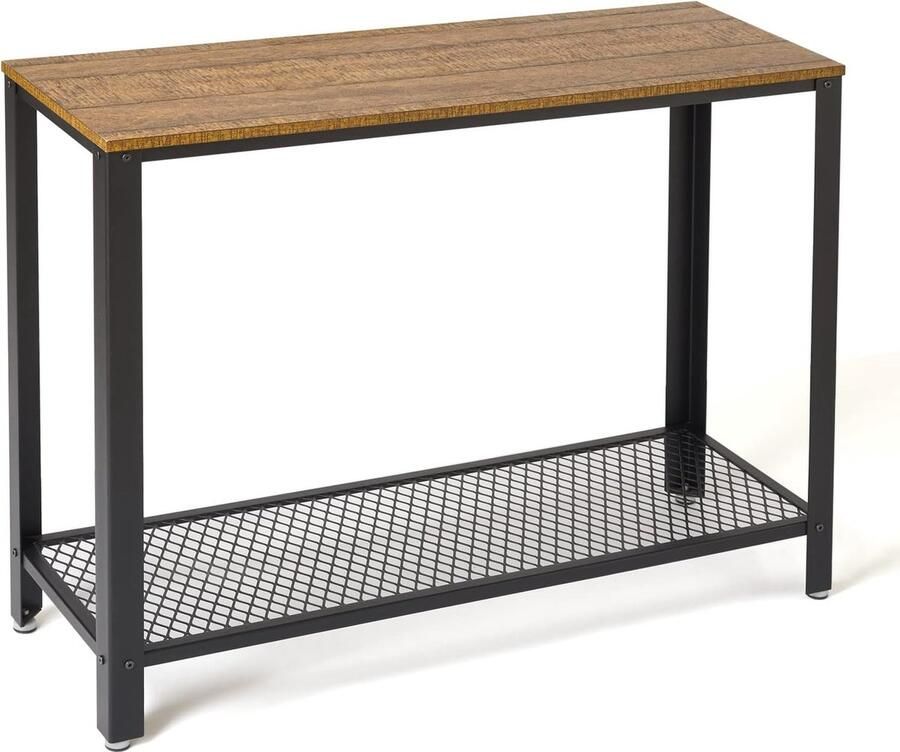 Konsolentisch Flurtisch Schmal Holz Industrial mit Versetzbare Stützstange für Wohnzimmer Flur - Foto 2