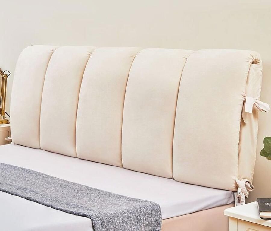 Korte Pluche Hoofdbordhoes voor Bescherming en Decoratie – Geschikt voor Tweepersoons Eenpersoons en Kingsize Bedden