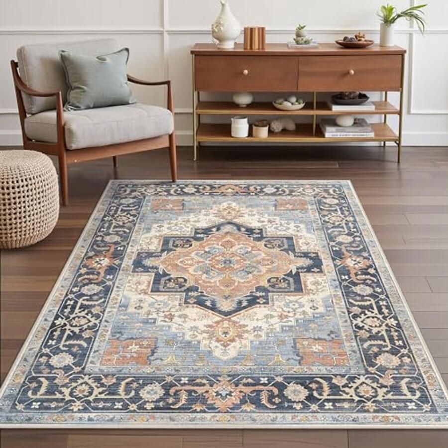 Korte Pool Vloerkleed 160x230cm Antislip Wasbaar Tapijt voor Woonkamer Slaapkamer en Keuken Vintage Design