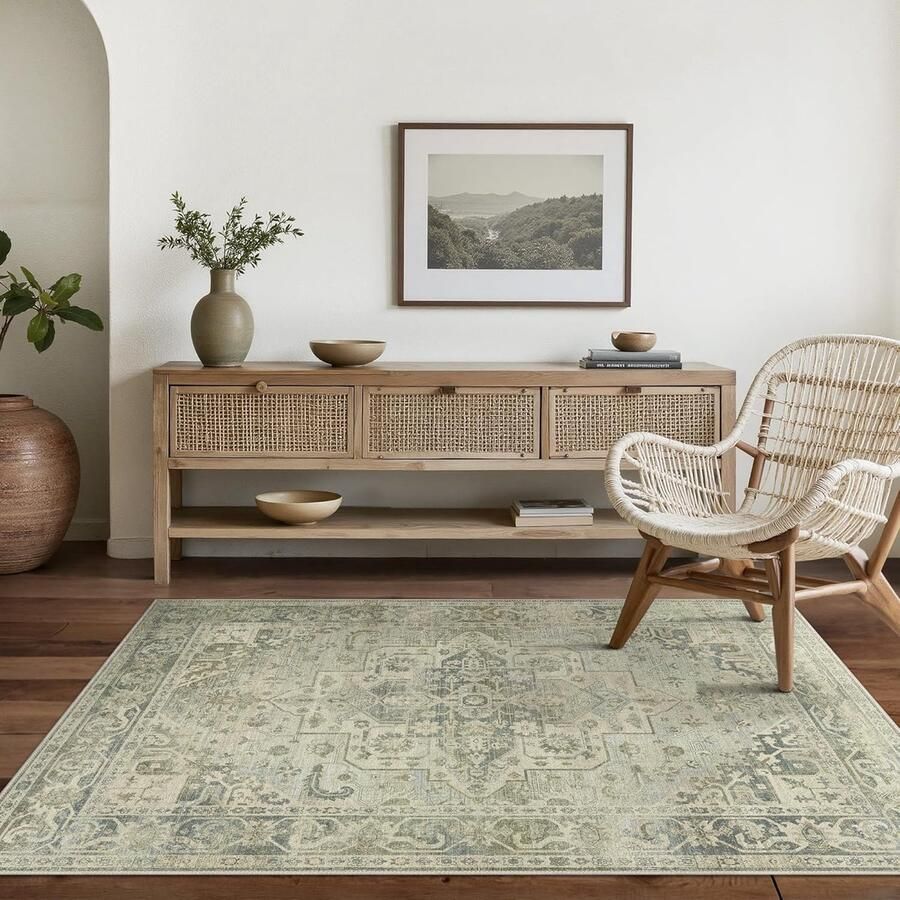 Korte Pool Vloerkleed Woonkamer Antislip en Wasbaar 1 stuk Salie 80x150cm