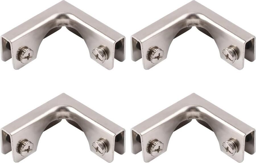 Glasconnector 4 stuks koudgewalste stalen glasklem 2-weg glazen connectoren randloze cliphouder doe-het-zelf aquarium glazen windscherm glazen vitrinekast bevestiging 3-6 mm