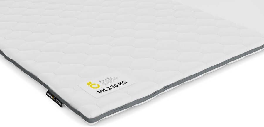 Koudschuim Topper HR 50 – 160x190 cm – Harde Topper Matras – Stevige Topper Voor Zware Mensen – Antialergisch & Wasbare tijk – Coldfoam Coco Strong