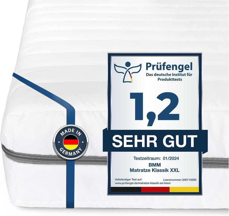 Koudschuimmatras 15 cm Orthopedisch met 7 Zones 90 x 200 cm H2 H3 Hardheid Oeko-Tex Gecertificeerd