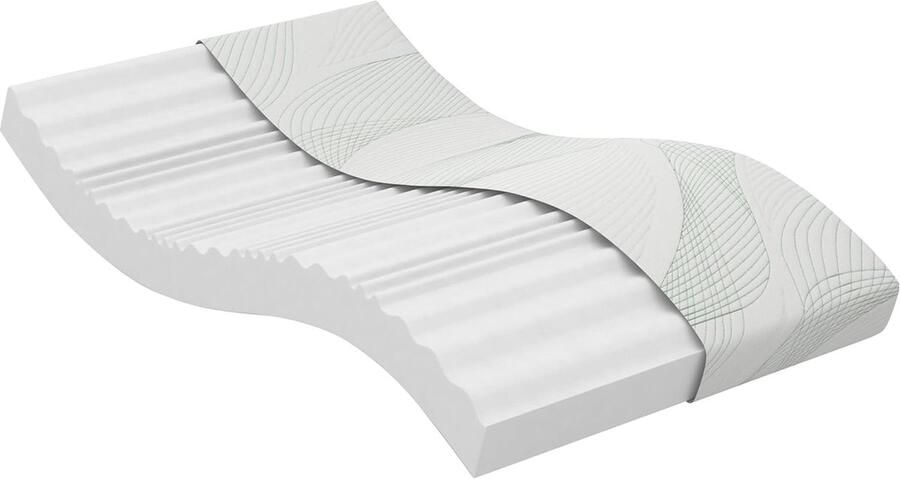 Koudschuimmatras 90 x 200 cm 18 cm Hoog Ademend en Zacht 9 Zones Geschikt voor Zij- en Rugslapers Oeko-Tex Kwaliteit