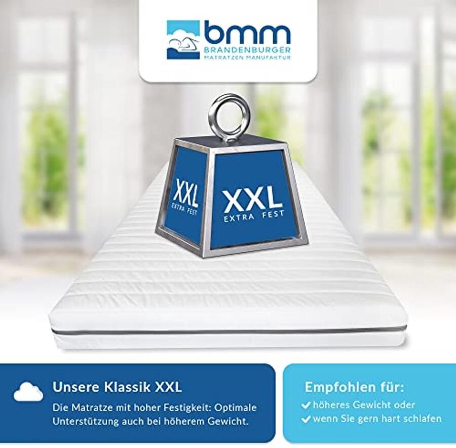 Koudschuimmatras XXL 80 x 200 cm Orthopedisch 7-Zones Matras H3 Stevig