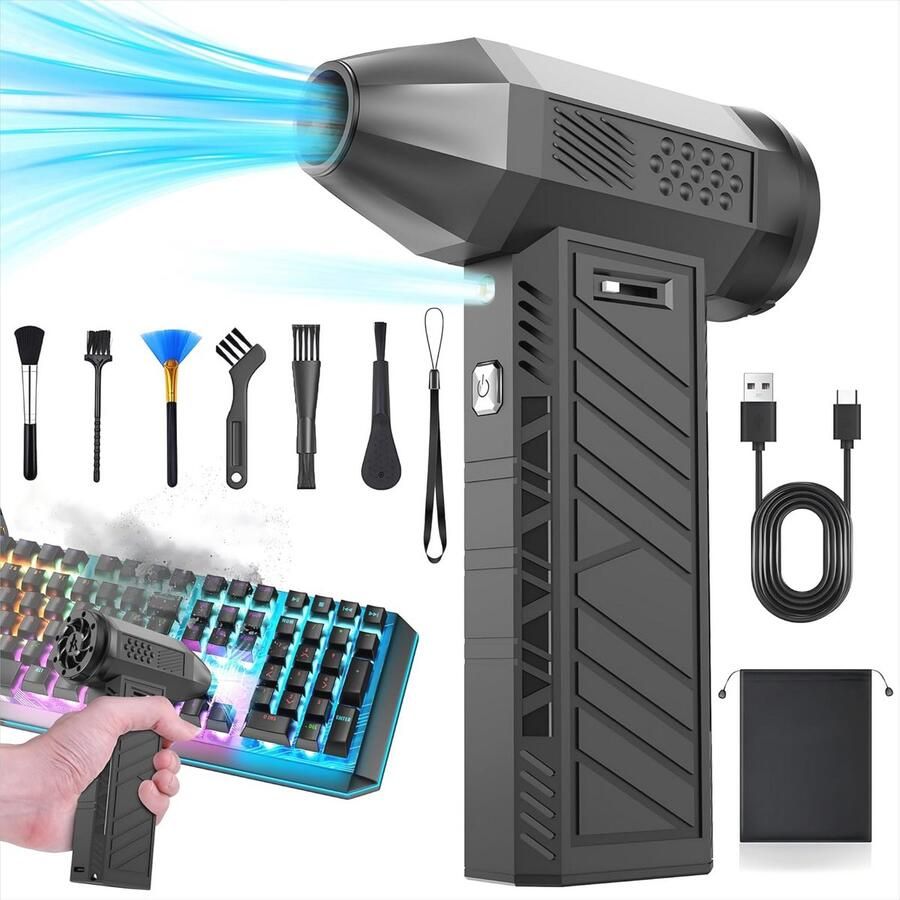 Krachtige Elektrische Stofblazer met Oplaadbare Accu voor Efficiënte Reiniging van Apparaten en Auto