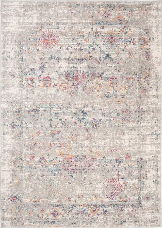 Moderne Vloerkleed Vintage Abstract Oosters Patroon Tapijt Kortstondig Pooltje 120x170 cm Grijs