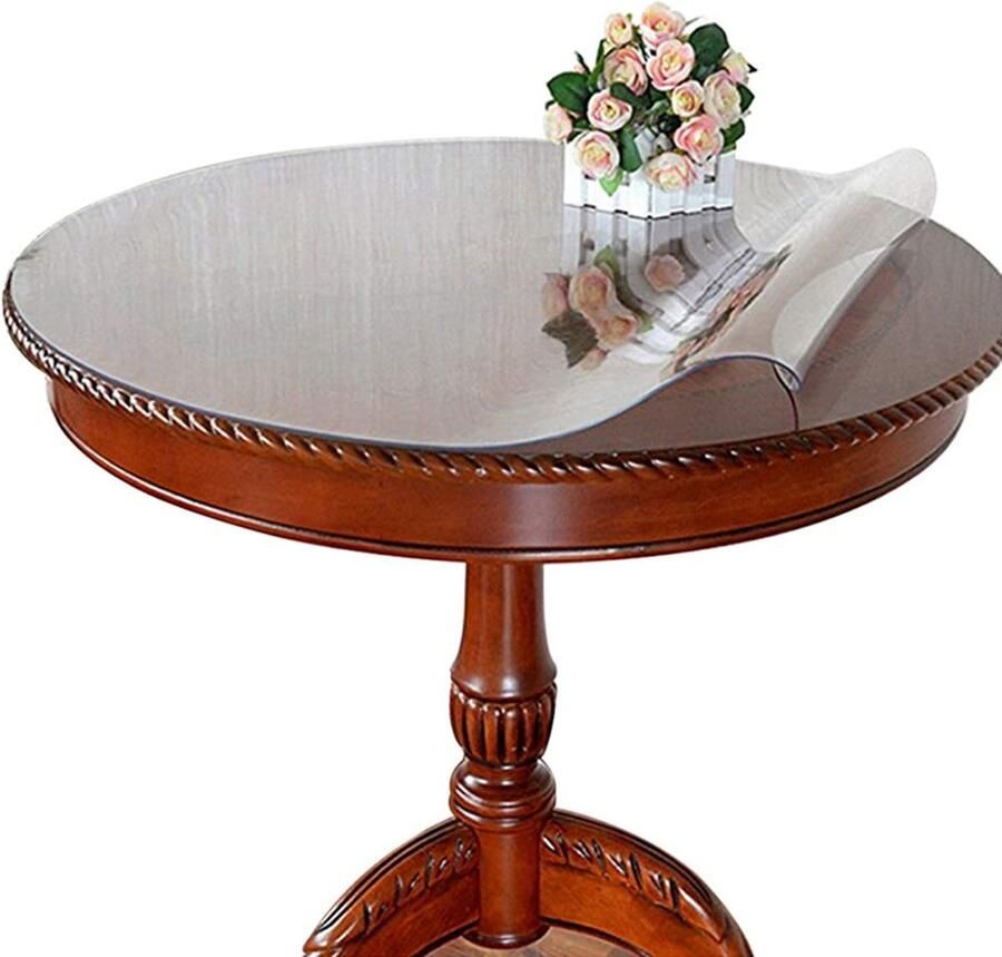Rond tafelkleed pvc transparant 100 cm meubelbescherming