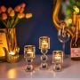 Kristallen kandelaar 3 stuks set kaarsenhouder theelichthouder glas voor stompkaarsen drijvende kaarsen theelicht cadeau bruiloft woonkamer badkamer tafel huisfeestdecoratie zilver - Thumbnail 2