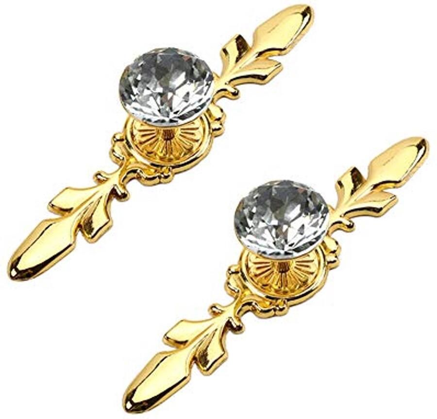 Kristallen Ladeknoppen in Diamantvorm 2 Stuks