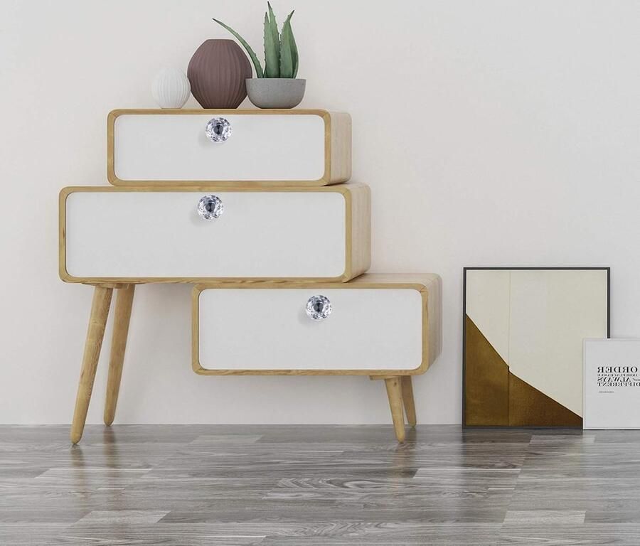 Kristallen meubelknoppen 8 stuks 30 mm